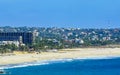 Sun beach sand surfer waves palms in Puerto Escondido Mexico