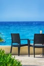 Sun beds on the beach of Manavgat, Turkey