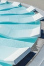 Sun beds. Sun beds in the water. Swimming pool. Relax Royalty Free Stock Photo