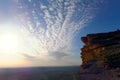 The Sun begins to set over The Edge of the World, Kingdom of Saudi Arabia