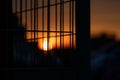 Sun Behind Bars Royalty Free Stock Photo