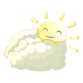 Sun behind cloud icon, cartoon style Royalty Free Stock Photo