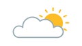 Sun Behind Cloud Icon, Partially Cloudy Weather, vector design Generative AI Royalty Free Stock Photo