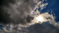 Sun behind clouds background Royalty Free Stock Photo