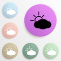 the sun behind the clouds badge color set. Simple glyph, flat vector of web icons for ui and ux, website or mobile application Royalty Free Stock Photo