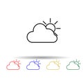 the sun behind the clouds multi color style icon. Simple thin line, outline vector of web icons for ui and ux, website or mobile Royalty Free Stock Photo