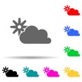 the sun behind the clouds multi color style icon. Simple thin line, outline vector of web icons for ui and ux, website or mobile Royalty Free Stock Photo
