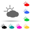 the sun behind the clouds multi color style icon. Simple thin line, outline vector of web icons for ui and ux, website or mobile Royalty Free Stock Photo