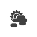 Sun behind clouds vector icon