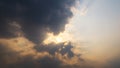 The sun behind cloudy sky nature background