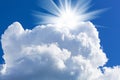 Sun and big white cloud Royalty Free Stock Photo