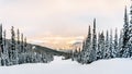 Sun breaking through the clouds on a Ski Hill Royalty Free Stock Photo