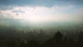 Sun breaks through the clouds over Bogota, Colombia. Royalty Free Stock Photo