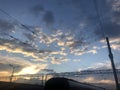 Sunset sky over the train station Royalty Free Stock Photo