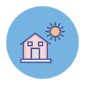 Sun with building Isolated Vector icon which can easily modify or edit Royalty Free Stock Photo