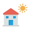 Sun with building Isolated Vector icon which can easily modify or edit Royalty Free Stock Photo