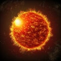 sun burning in deep space Royalty Free Stock Photo