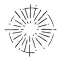 Sun burst doodle isolated on white Royalty Free Stock Photo
