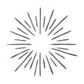 Sun burst doodle isolated on white Royalty Free Stock Photo