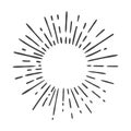 Sun burst doodle isolated on white Royalty Free Stock Photo
