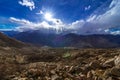 Sun Burst - Nako Village, Kinnaur Valley, Himachal Pradesh Royalty Free Stock Photo