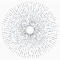 Sun burst, star burst sunshine. Radiating from the center of thin beams, lines Royalty Free Stock Photo