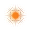 Sun burst, star burst sunshine. Radiating from the center of thin beams, lines. Vector illustration. Design element for logo, sign Royalty Free Stock Photo