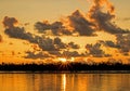 Sun Bursts Above The Horizon Across The Caribbean Tidal Pool Royalty Free Stock Photo