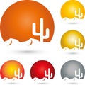 Sun and cactus, turism and travel logo