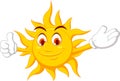 Sun cartoon character with thumb up Royalty Free Stock Photo