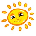 Cheerful sun childrens illustration Royalty Free Stock Photo