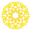 Sun in celtic style. Traditional medieval frame pattern illustration. Scandinavian or Celtic ornament as border or frame