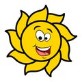 Sun character with eyes. Vector illustration isolated on white background Royalty Free Stock Photo