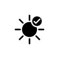 Sun check plus icon. Element of weather illustration. Signs and symbols can be used for web, logo, mobile app, UI, UX