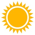 Sun clip-art, flat sun icon with edgy rays