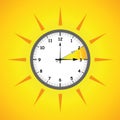 Sun clock summer time daylight saving time Royalty Free Stock Photo
