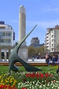 Sun clock tulip garden Varna Bulgaria