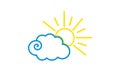 The sun and cloud icon. Modern weather icon. Flat vector symbols.