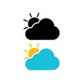 The sun and cloud icon. Modern weather icon. Royalty Free Stock Photo