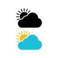 The sun and cloud icon. Modern weather icon.