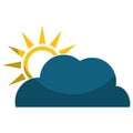 Sun and cloud icon Royalty Free Stock Photo