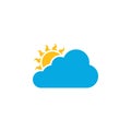 The sun and cloud icon vector design Royalty Free Stock Photo