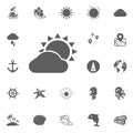 Sun cloud icon.