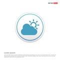 sun Cloud Icon - white circle button Royalty Free Stock Photo