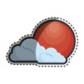 Sun and cloud japanese culture isolated icon