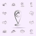 Sun, cloud, pin icon. Weather icons universal set for web and mobile Royalty Free Stock Photo