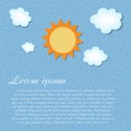 Sun and cloud retro grunge background vector