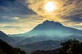 Sun and cloud on top of Mount Kinabalu, Sabah, Borneo Royalty Free Stock Photo