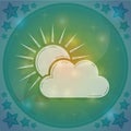 sun with cloud. Vector illustration decorative design Royalty Free Stock Photo