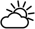 Sun and cloud weather outline icon